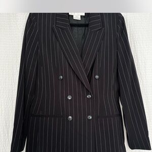 Women's Dark Blue Pinstripe Blazer